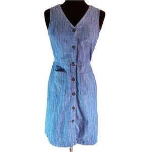 Old Navy Denim Sleeveless Button Down Dress Size XS Two Pockets